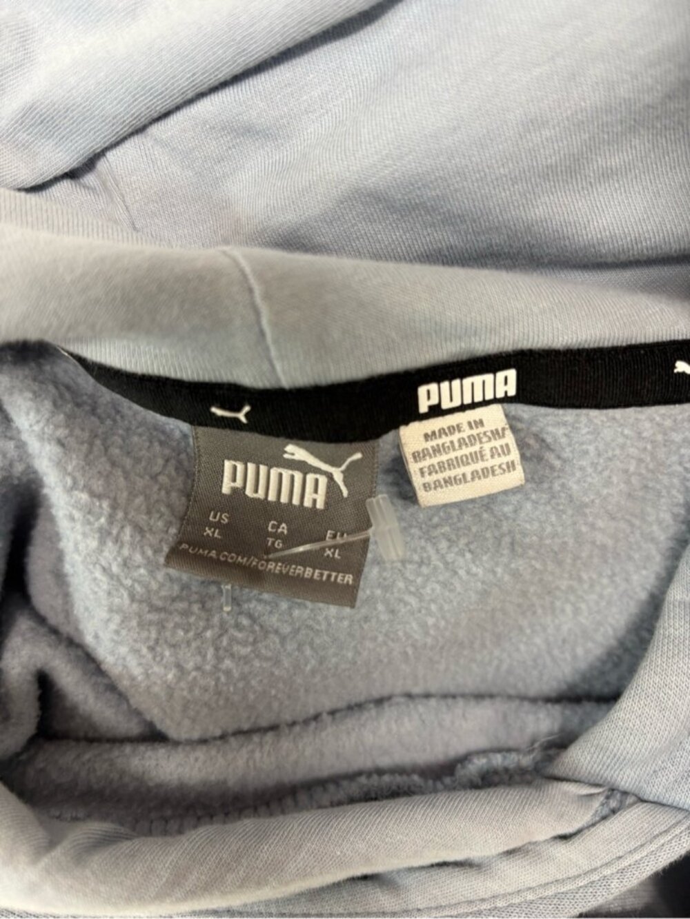 Puma Light Blue Cropped Logo Hoodie XL streetwear casual trendy comfort 504 - Picture 4 of 7